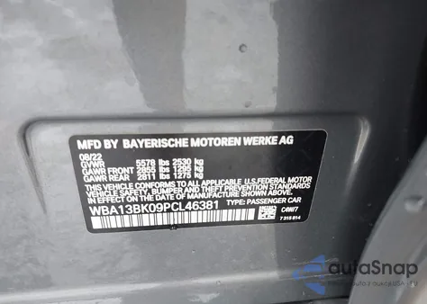 2023 BMW M550 I xDrive из США, поврежденный, VIN WBA13BK09PCL46381